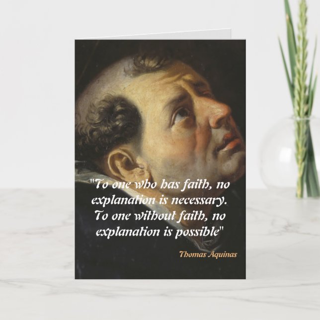Saint Thomas Aquinas Quote on Faith Tack Kort (Framsida)