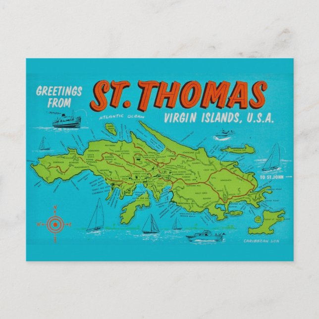 Saint Thomas Island Vykort (Framsida)