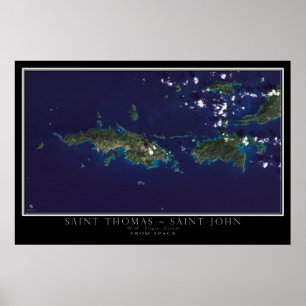 Saint Thomas och St John Virgin Islands Satellite  Poster