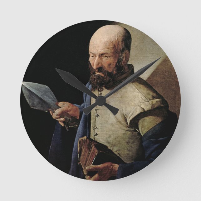 Saint Thomas (olja på canvas) Rund Klocka (Framsida)