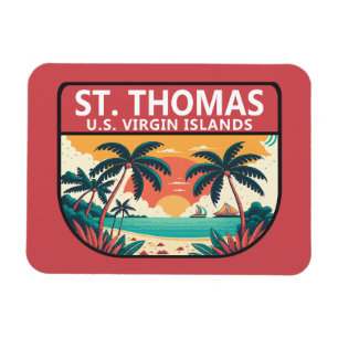 Saint Thomas U.S. Virgin Islands Retro Emblem Magnet