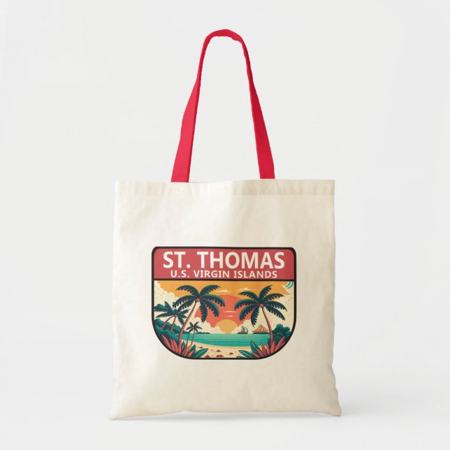 Saint Thomas U.S. Virgin Islands Retro Emblem Tygkasse (Framsidan)