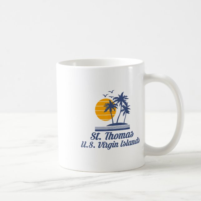 Saint Thomas Us Virgin Islands Beach Västindien Kaffemugg (Höger)
