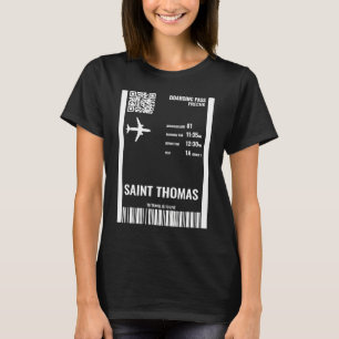 Saint Thomas US Virgin Islands Boarding Pass Airli T Shirt