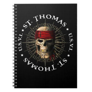 Saint Thomas USVI Pirat Skull Anteckningsbok