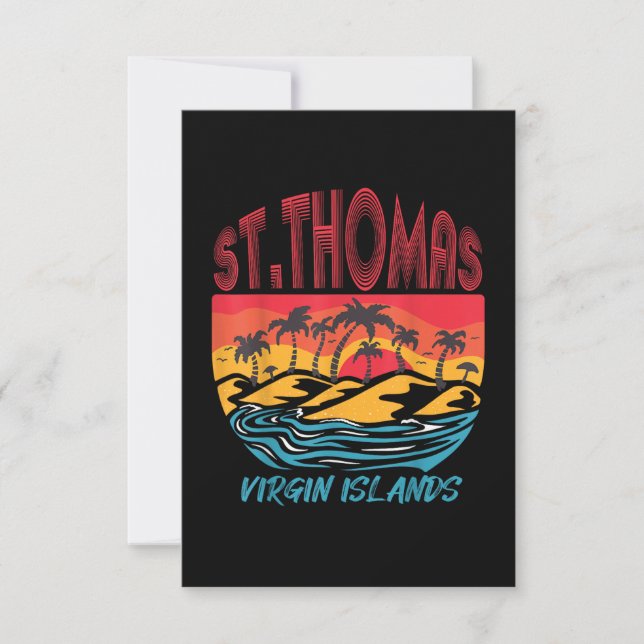 Saint Thomas Virgin Islands Surfing Beach Ocean Va Inbjudningar (Framsida)