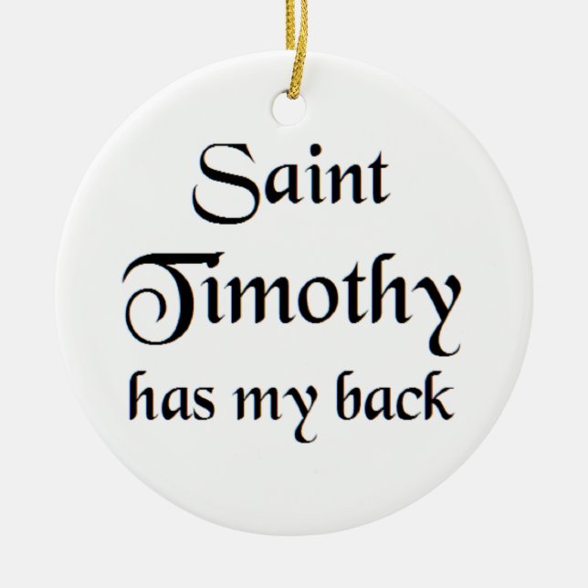 saint timothy coffee mug julgransprydnad keramik (Framsidan)