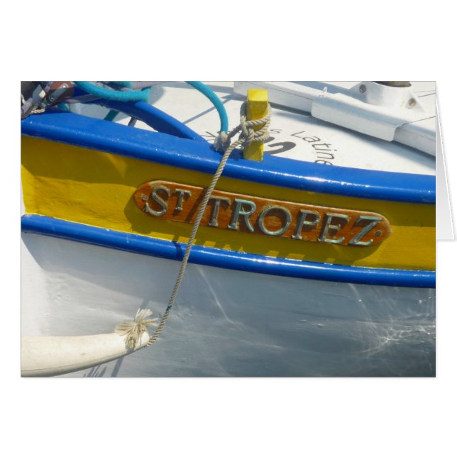 saint tropez-båt hälsningskort (Framsidan Horizontal)