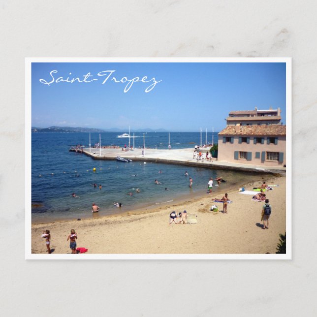 saint tropez beachfront vykort (Framsida)