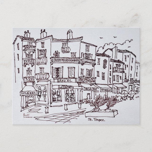 Saint-Tropez-butiker | Franska rivieran, Frankrike Vykort (Framsida)