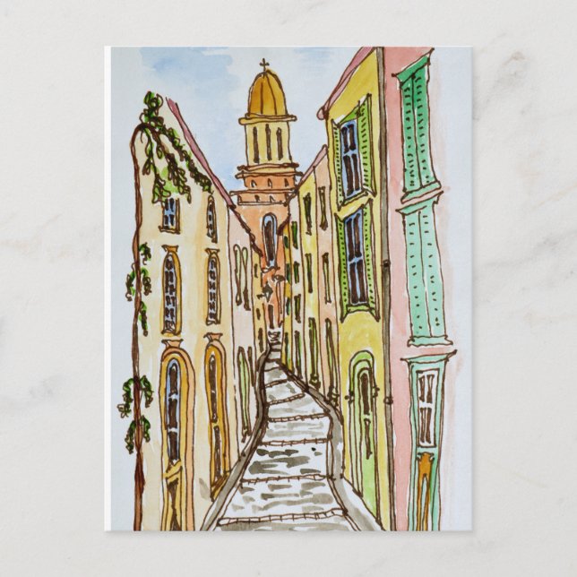 Saint-Tropez byggnader | Franska rivieran, Frankri Vykort (Framsida)