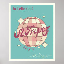 Saint Tropez Frankrike côte d'Azur teal blue Poster