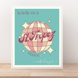 Saint Tropez Frankrike côte d'Azur teal blue Poster