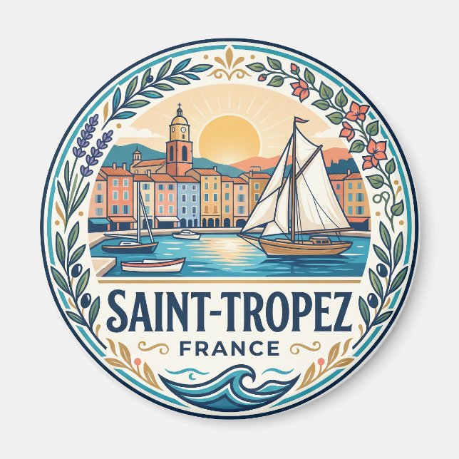 Saint-Tropez Frankrike Magnet (Framsidan)