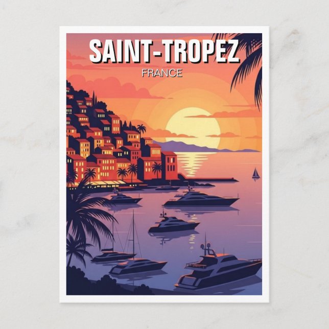 Saint-Tropez Frankrike Resa Vykort (Framsida)