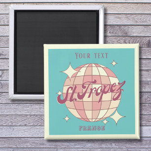 Saint Tropez Frankrike retro teal souvenir Magnet