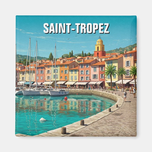 Saint-Tropez Frankrike Travel Magnet (Framsidan)