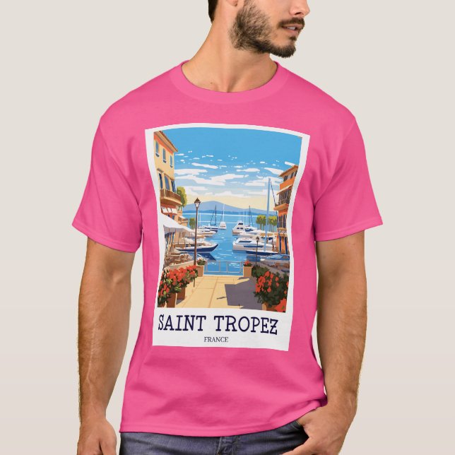 Saint Tropez - Frankrike Travel Print - Tp012 T Shirt (Framsida)
