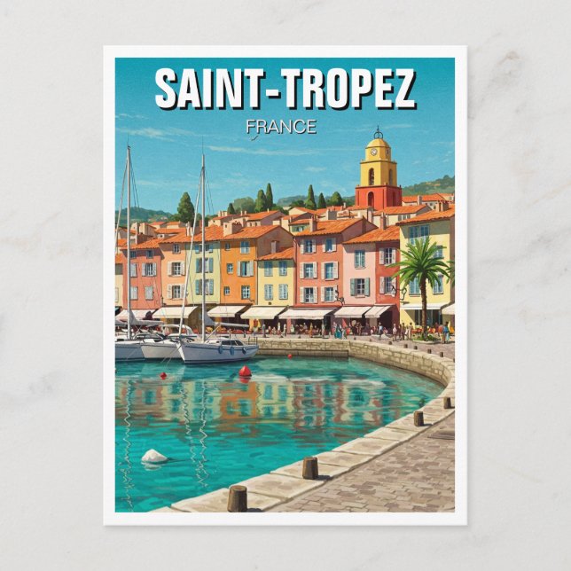 Saint-Tropez Frankrike Travel Vykort (Framsida)