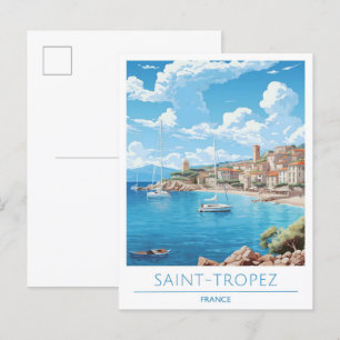 Saint Tropez Frankrike Travel Vykort