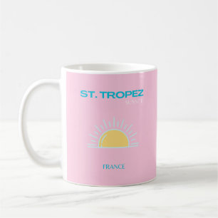 Saint Tropez, Frankrike, vallmo, Rosa Kaffemugg