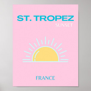 Saint Tropez, Frankrike, vallmo, Rosa Poster