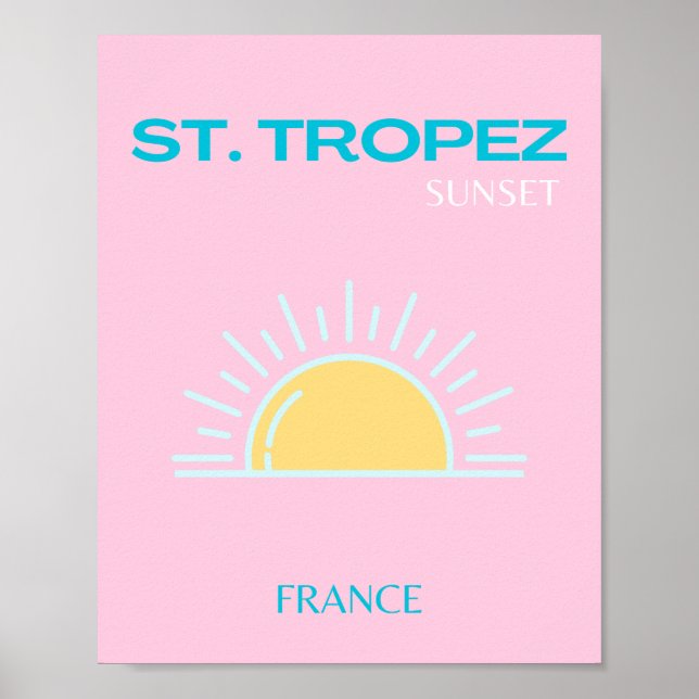 Saint Tropez, Frankrike, vallmo, Rosa Poster (Framsidan)