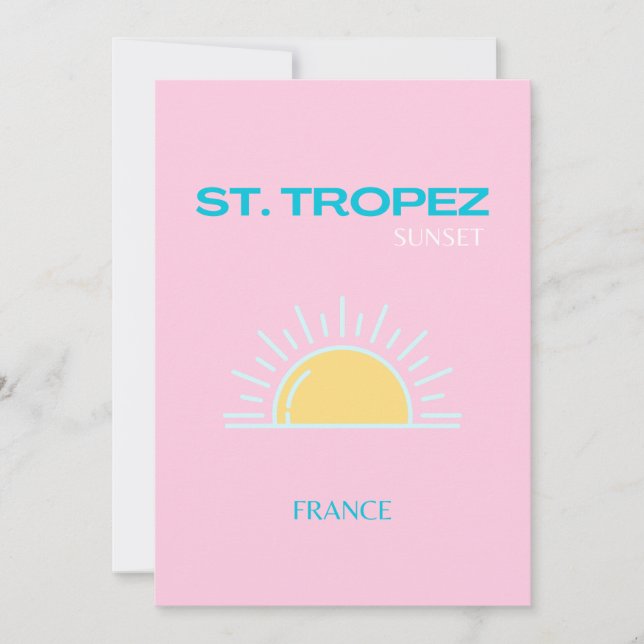 Saint Tropez, Frankrike, vallmo, Rosa Tack Kort (Framsida)