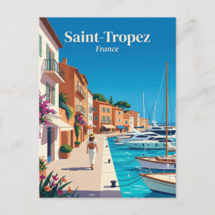 Saint-Tropez hamn Frankrike Vykort