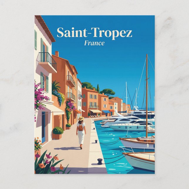 Saint-Tropez hamn Frankrike Vykort (Framsida)