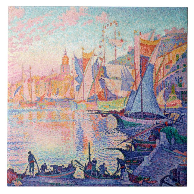 Saint-Tropez hamn, Signac Kakelplatta (Framsidan)