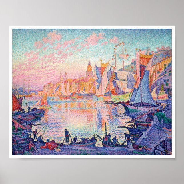 Saint-Tropez hamn, Signac Poster (Framsidan)