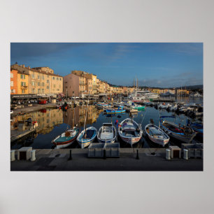 Saint Tropez-hamnen, Blue Kusten, Frankrike Poster