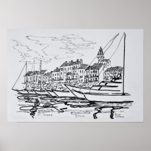 Saint-Tropez Harbour   Fransk Riviera, Frankrike Poster