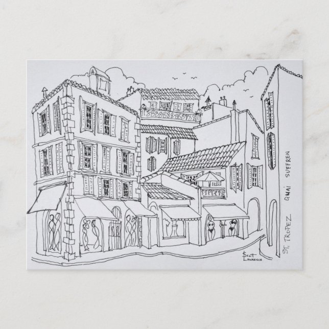 Saint-Tropez Shopping | Fransk Riviera, Frankrike Vykort (Framsida)