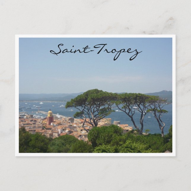 saint tropez träd vy vykort (Framsida)