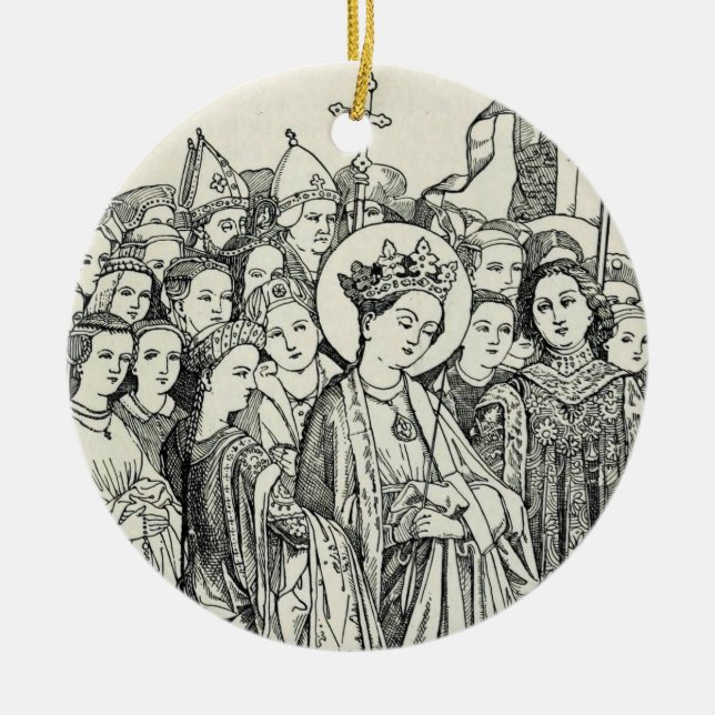Saint Ursula virgin och martyr Julgransprydnad Keramik (Framsidan)