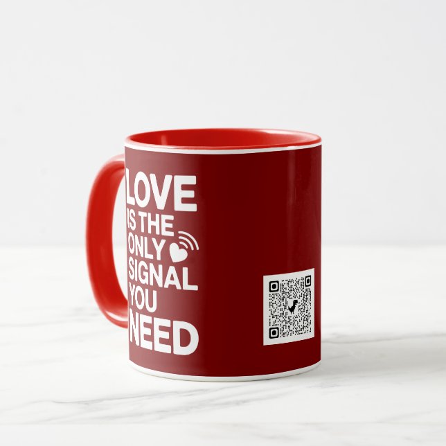 Saint-Valentin QR Code vidéo amour Mugg (Framsida vänster)