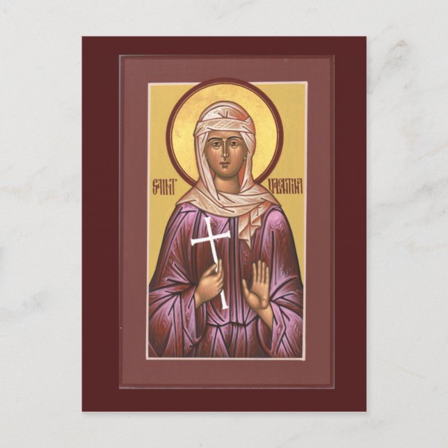 Saint Valentina Prayer Card Vykort (Framsida)