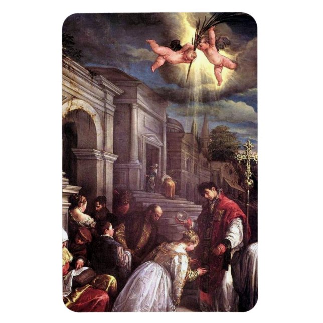 Saint Valentine baptizing Saint Lucilla Magnet (Vertikal)