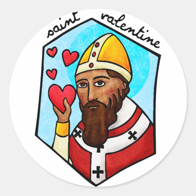 Saint Valentine Runt Klistermärke (Framsida)