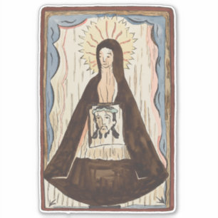 Saint Veronica Jesus ansikte vintage konst målning Klistermärken