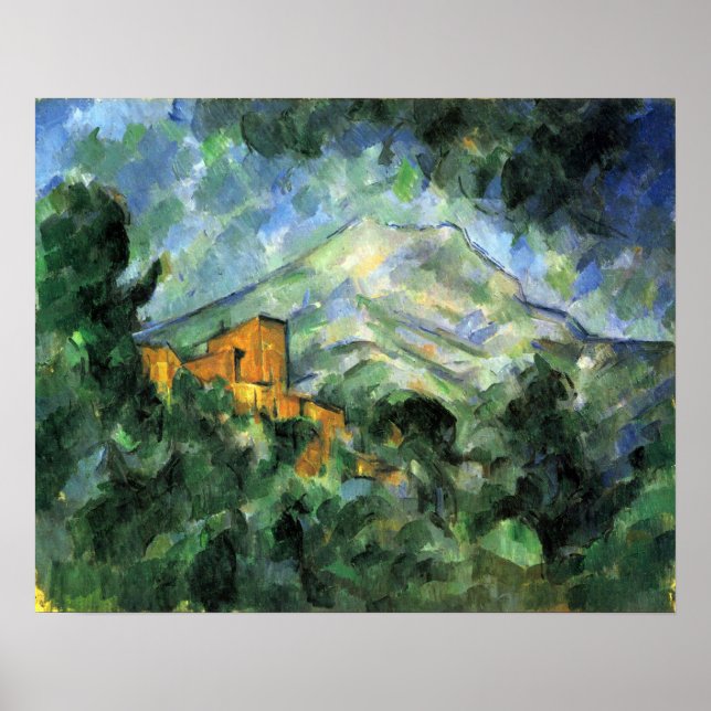 Saint Victoire och Chateau Noir av Paul Cezanne Poster (Framsidan)