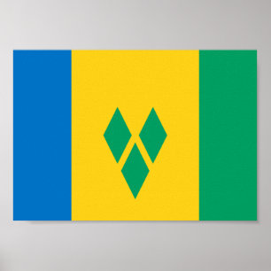 Saint Vincent and The Grenadines flagga Poster