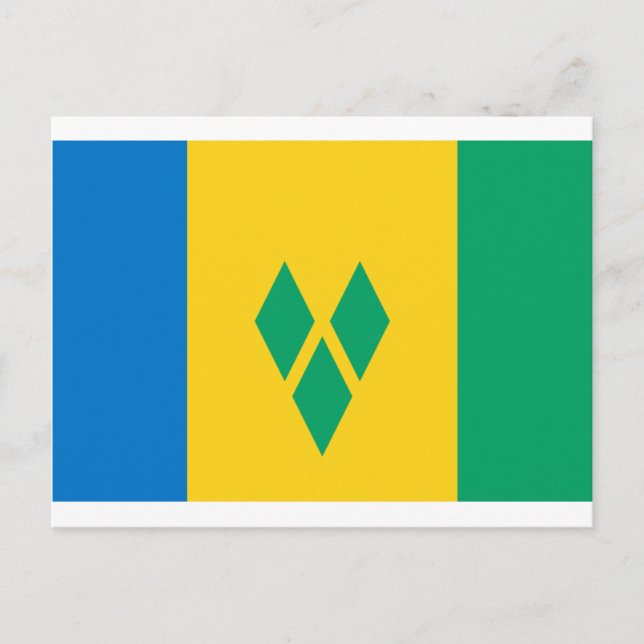 Saint Vincent and The Grenadines flagga Vykort (Framsida)