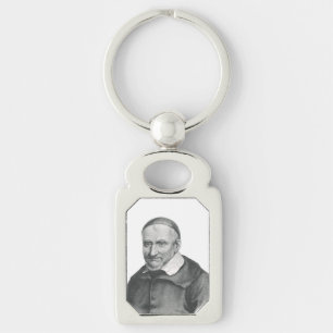 Saint Vincent de Paul Mild Herceghet Art Rektangulärt Silverfärgad Nyckelring