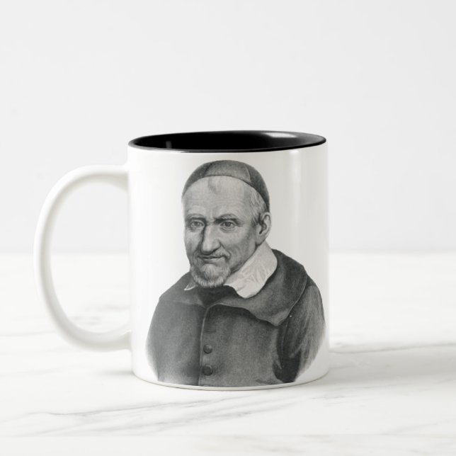 Saint Vincent de Paul Mild Herceghet konst Två-Tonad Mugg (Vänster)