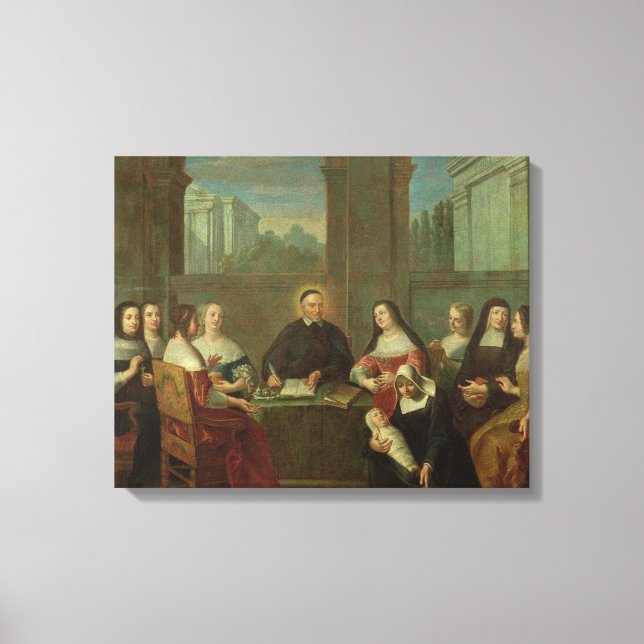 Saint Vincent de Paul och Charity Sisters Canvastryck (Framsida)