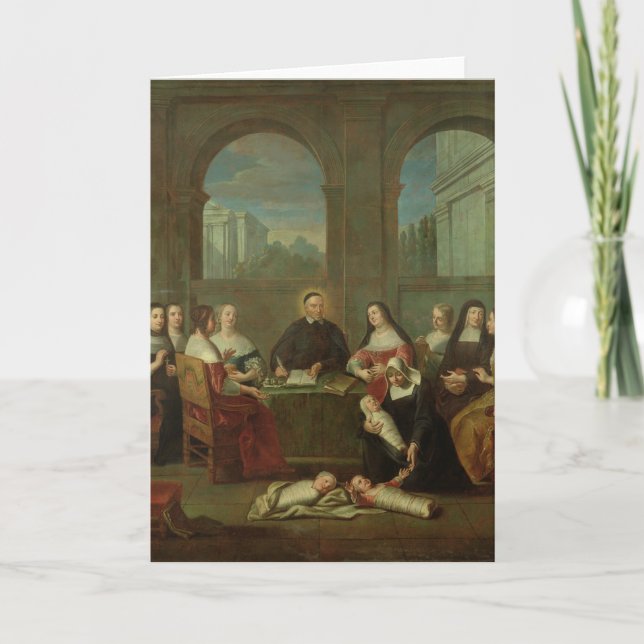 Saint Vincent de Paul och Charity Sisters Kort (Framsida)