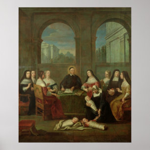 Saint Vincent de Paul och Charity Sisters Poster